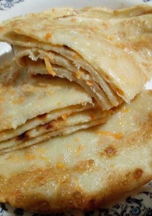 A picture of Savoury (salty) carrot crepes.