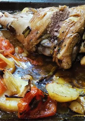 Una foto de Muslo de cordero al horno
