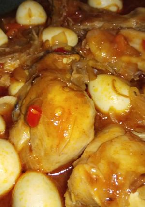 Foto resep Ayam & Puyuh Saus Asam Pedas