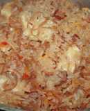 Arroz con queso costeño y atún