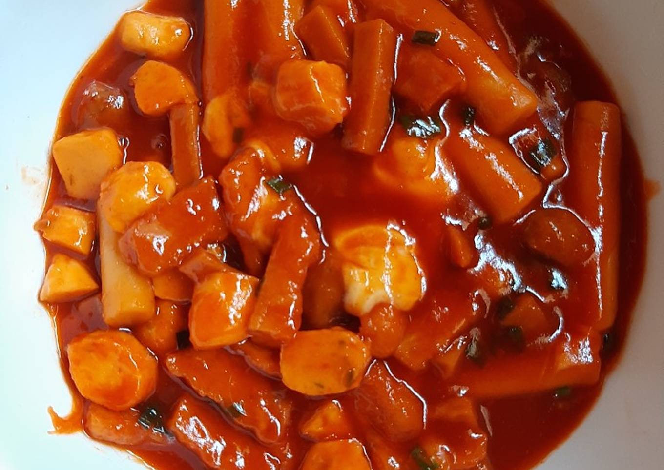 Tteokbokki /toppoki makanan korea dengan bahan lokal mudah