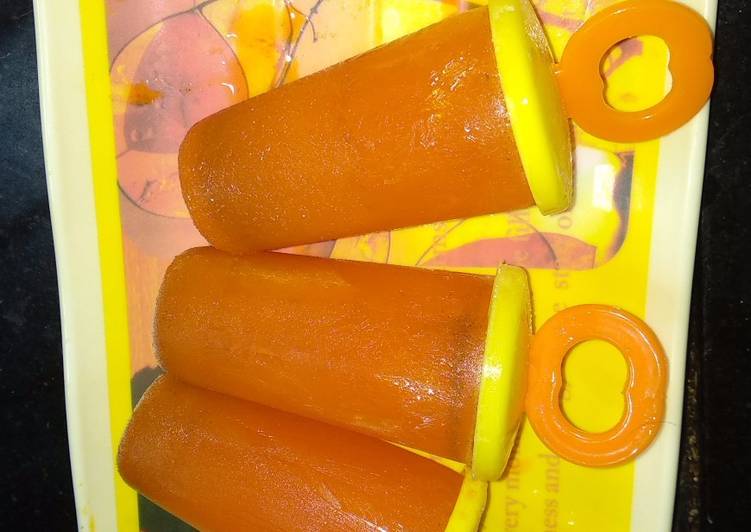 Steps to Prepare Super Quick Homemade Orange masala popsicle