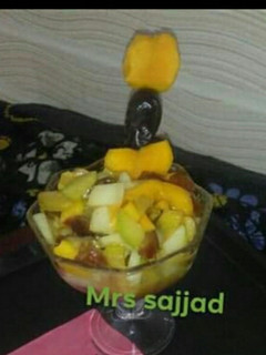 A picture of Tango Mango Dates Fruit Chat #FunWithFruits  #CookpadRamadanKSath.