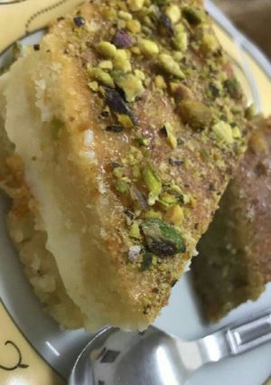 صورة لوصفة بسبوسة بالقشطة