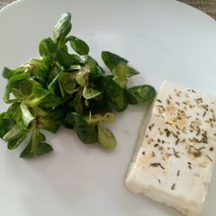 A picture of Baked feta cheese.