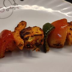 A picture of Paneer tikka in Air fryer.