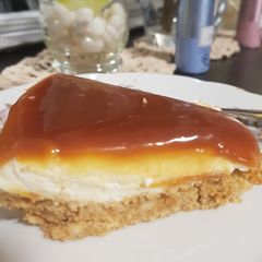 A picture of Easy No-Bake Cheesecake with Caramel Sauce#myfavouriterecipe.