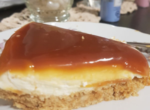 A picture of Easy No-Bake Cheesecake with Caramel Sauce#myfavouriterecipe.