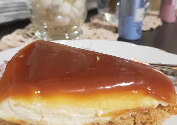 Easiest Way to Prepare Perfect Easy No-Bake Cheesecake with Caramel Sauce  #myfavouriterecipe