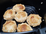 Empanaditas de puerro y panceta ahumada en freidora de aire