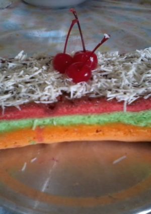 Foto resep Jungkir Balik Rainbow Cake
