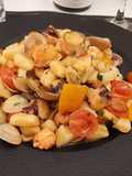 Gnocchetti con frutos de mar (mariscos)