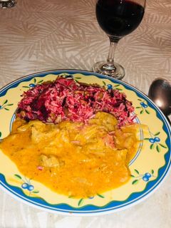 Una foto de Cerdo adobado con salsa de jengibre