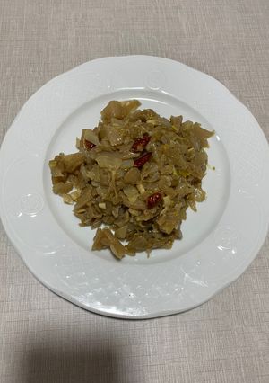 Una foto de Col blanca o Repollo picantes rehogadas