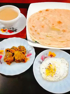 A picture of Resturent style lacha paratha(breakfast).
