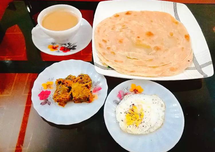 Resturent style lacha paratha(breakfast)