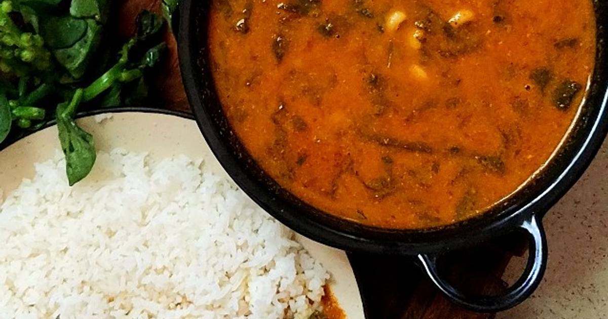 Black eyepea Malabar Spinach Curry (No oil) Recipe by Shradha Nema