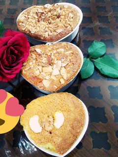 A picture of Vanilla almond cake with three layers.