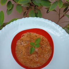 Mushroom in red thai gravy A picture of Mushroom in red thai gravy.