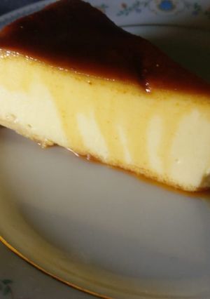 Una foto de Flan napolitano
