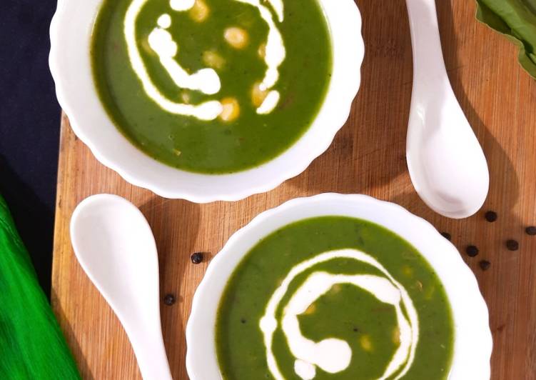 Steps to Prepare Perfect Spinach corn soup