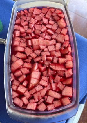 Una foto de Postre de gelatina con manzana