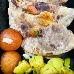 A picture of Almond sweet paratha.