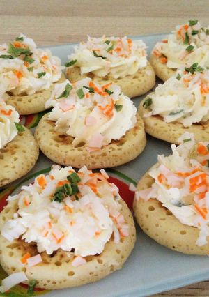 Une photo de Blinis au surimi & fromage frais