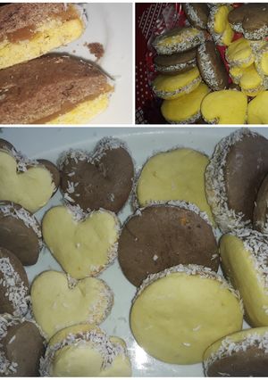 Una foto de Alfajores de maizena comunes y de chocolate