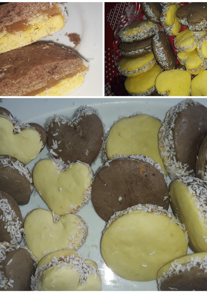 Una foto de Alfajores de maizena comunes y de chocolate