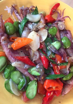 Foto resep Cumi sotong asin petai