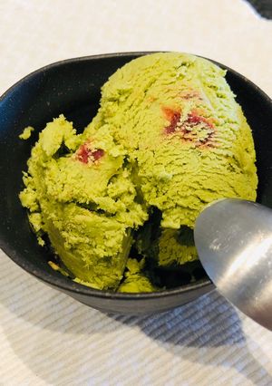 A picture of Soy milk green tea ice cream.