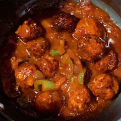 A picture of Cabbage Manchurian.