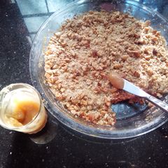 A picture of Quick Moist apple pudding with crunchy crisp topping-Apple Crispy!.