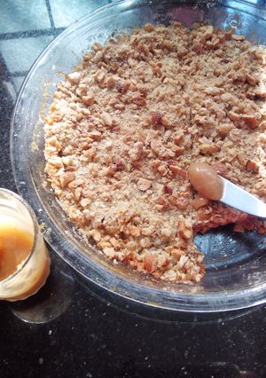 A picture of Quick Moist apple pudding with crunchy crisp topping-Apple Crispy!.