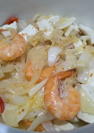 Foto resep Kaldu Udang Original With Sambal Bangkok & sawi, tahu Spesial