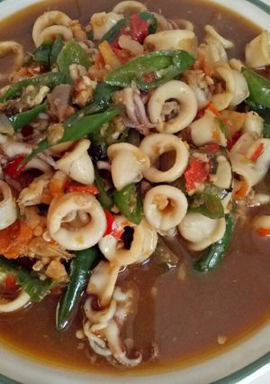 Foto resep Cumi basah saus tiram extra pedas