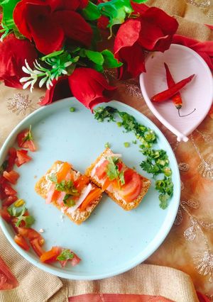 A picture of Chive & onion whipped Tofu Toast.