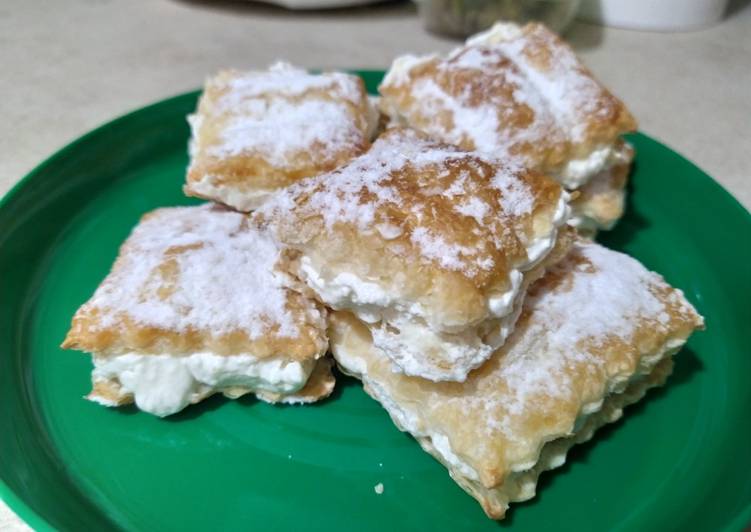 Sfogliatine con panna senza lattosio e senza glutine