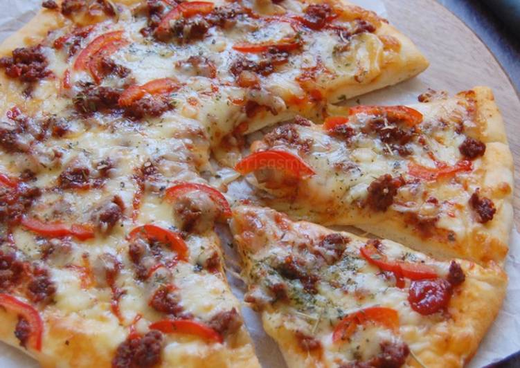 Pizza dua bahan (tanpa proofing)