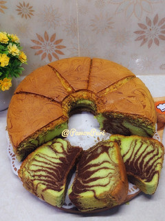 Foto resep Pandan Choco Chiffon Cake