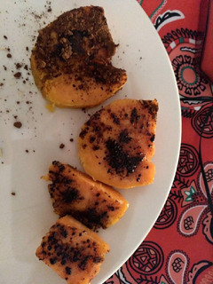 Una foto de Boniato al horno con aceite de coco y cacao