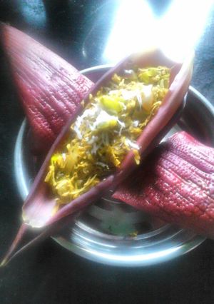 A picture of Kelful bhaji(banana flower).