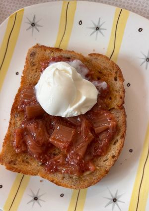 A picture of Low Carb Rhubarb and Strawberry “Jam” or Compote.