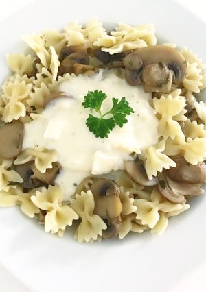 Une photo de Pâtes champignons gorgonzola
