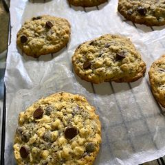 A picture of Chewy Oatmeal Chocolate Chip Cookies with Chia Seeds.