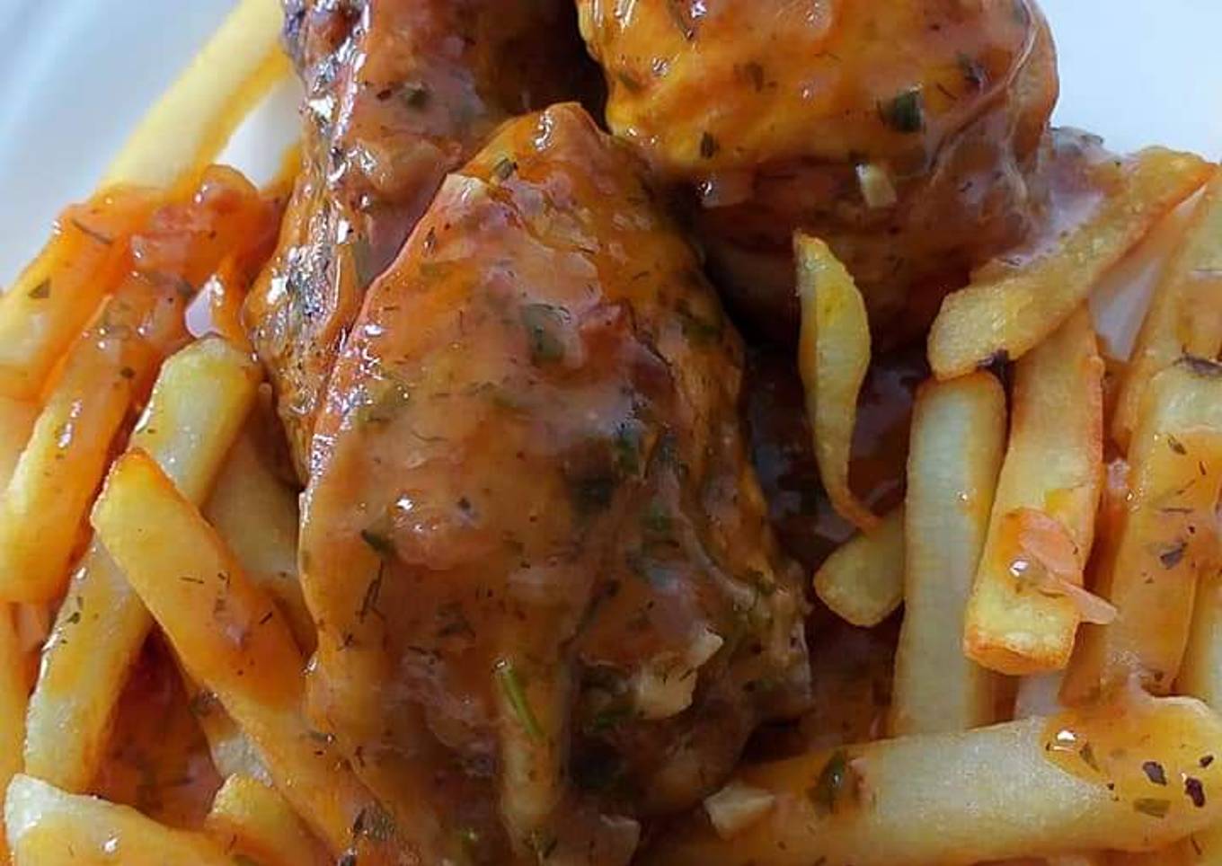 Pollo alexis Urrutia en bolsa al horno con patatas fritas