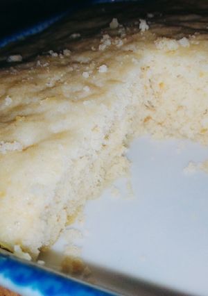 Una foto de Torta vegana de durazno al microondas 👌