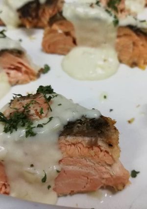 รูปของ Grill Salmon White Sauce #dtc2