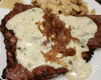 Ultimate, Prepare Brads grilled tbone w lemon dill bernaise sauce Yummy